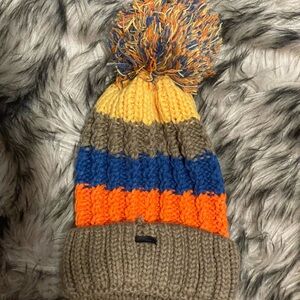 Stripe Pom Pom Beanie